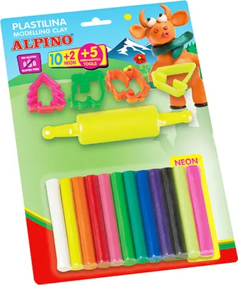 Image de ALPINO pâte à modeler sans gluten 12 couleurs + accessoires