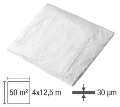 KesTek Abdeckfolie Schutzfolie Malerfolie Abdeckplane 4x12,5m 30µm LDPE Transparent 4066986406515 415010 40651KT