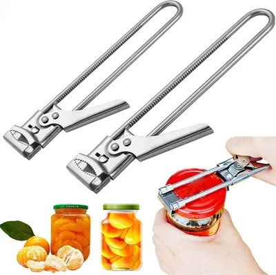 Produktbild von 2X Deckelöffner Edelstahl Sicherheits Dosenöffner Glasöffner Verstellbare Öffnung