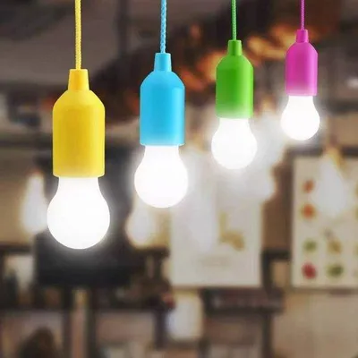 Obrázek produktu pro LED lampička pro děti, do domečků na stromech, herních domečků, na kempování, do interiéru i exteriéru, LED lampička na baterie pro turisty (růžová, žlutá, světle modrá, zelená)