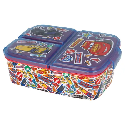 Immagine prodotto di Cars Stickers Scatola per il pranzo per bambini Scatola per la colazione Scatola per lo spuntino con 3 scomparti
