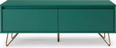 Produktbild von SalesFever Lowboard aus MDF | 1 Schublade und 1 Klappfach | Beine Metall mit Messinglegierung | B 120 x T 40 x H 45 cm | grün