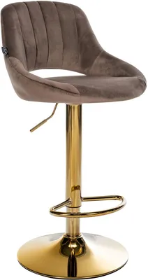 Produktbild von Barhocker Milet mit Samtpolsterung | Farbe: braun | Abmessungen: 47x48x85 cm