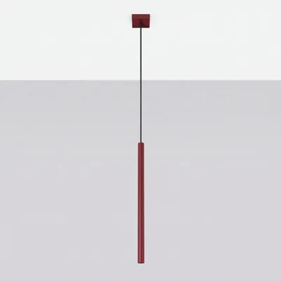 Immagine prodotto di Lampada a sospensione PASTELO 1 bordeaux 1xG9 8W acciaio 120x8x8 cm Sollux Lighting