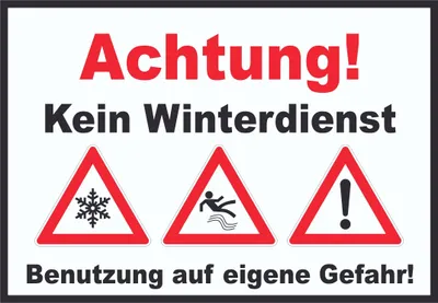 Produktbild von Achtung Kein Winterdienst Schild A4 (210x297mm)