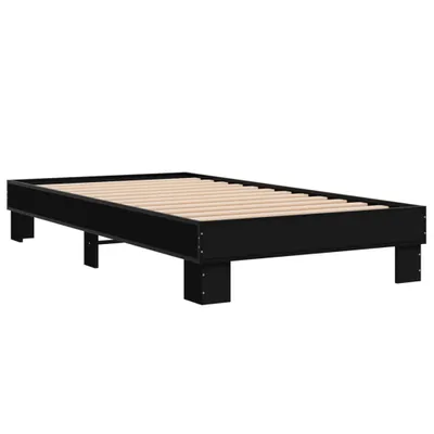Produktbild von Bettgestell Schwarz 75x190 cm Holzwerkstoff und Metall