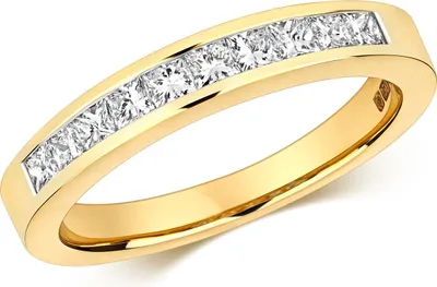 Produktbild von Funkelndes Feuer 18 Karat (750) Gold Diamant Damenring Prinzessschliff 0.50 Karat GH - SI2, 50 (15.9); TRS3215218KYRSK