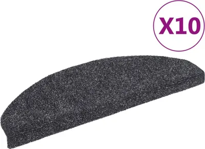 Obrázok produktu pre vidaXL Samolepiace rohože 10 ks 65x21x4 cm Tmavo šedé Polkruhové veľké