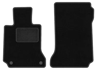 Image de Tapis de sol avant velours sur-mesure pour Mercedes C W204 (2007-2014, berline, kombi, coupé) noir, jeu 2 pièces, fixations - STANDRAD