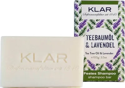 Image de Klar Seifen festes Shampoo Teebaumöl & Lavendel 100g (gegen Schuppen)