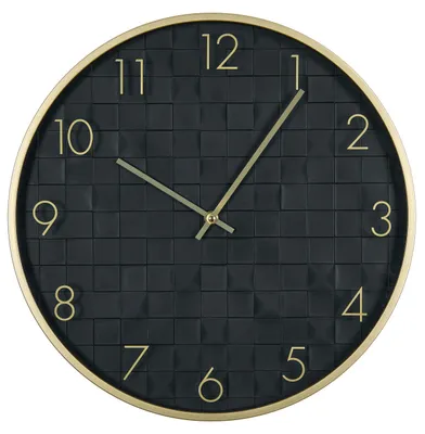 Produktbild von BELIANI Wanduhr Schwarz 40 cm Rund Analog mit Zifferblatt Minimalistisches Design Klassisch