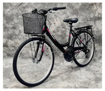 Produktbild von 26 Zoll Damencityrad SAFIRO 21-Gang Kettenschaltung mit Gepäckträger und Korb, Schwarz, geeignet für Körpergröße ab 155 cm