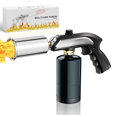 Propanbrenner mit einstellbarer Flamme, 1800 °C, Schwarz/Silber