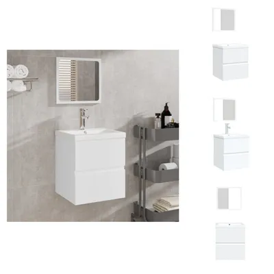 Obrázok produktu pre vidaXL Vanity unit with umývadlo a zrkadlo biela - Kúpeľňové doplnky