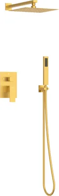 Produktbild von Balneo Duschsystem mit Regendusche gold Edelstahl | Duscharmatur mit Handbrause CASCADE