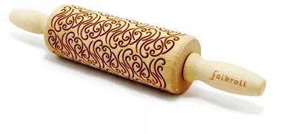 Produktbild von Folkroll Grawerierter Teigroller aus Holz für Kekse