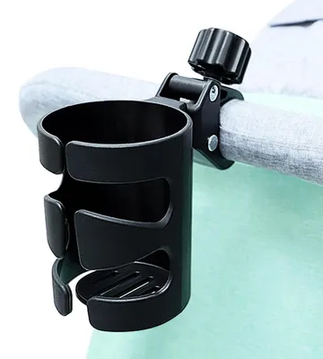 Produktbild von Getränkehalter für Kinderwagen Buggy Rollstuhl Fahrrad Universal Becherhalter PP 360° Rotation verstellbar