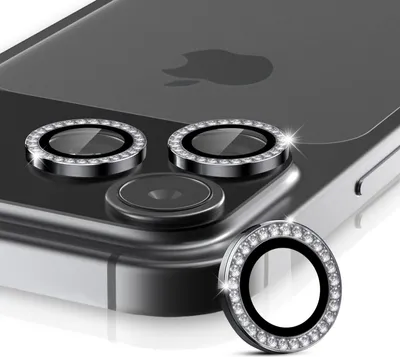 Produktbild von Kamera Linsenschutz Glas Set mit Schmucksteinen für Apple iPhone 17 Pro Max Schutzglas Camera Linse Panzerfolie 9H Schwarz