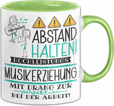 Produktbild von Musikerziehung Tasse Geschenk Lustig Abstand Halten Hochleistungs-Musikerziehung Mit Drang Zur Perfektion Bei Der Arbeit (Grün)