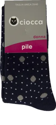 Obrázek produktu pro Pár dámských podkolenek CIOCCA z teplého fleece, model 706/2 PILE SOCKS, velikost 35–40, 90 %.Polyakryl, 9 % polyamid, 1 % Elastan