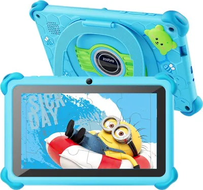 Produktbild von zcobro Kinder Tablet 7 Zoll, Kinder Fall, Android 2GB RAM + 32GB ROM 256GB erweiterbar, Wi-Fi, Bluetooth, Typ-C, Kindersicherung, Kinder Quad Core,