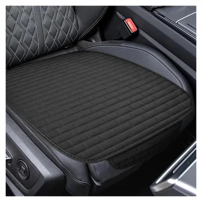 Produktbild von Autositzkissen für Vordersitze, Universelle Sitzauflage 60×49 cm, Atmungsaktiv und Rutschfest, Sitzschoner für Auto, SUV, LKW (Schwarz)