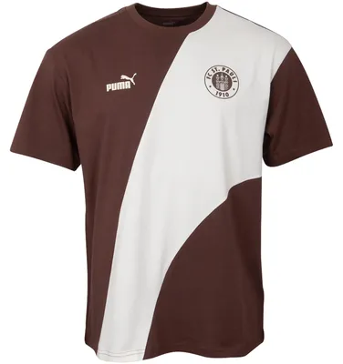 Produktbild von FC St. Pauli PUMA T-Shirt ftblCulture+ 2024/25, Offizieller Fanartikel, Braunes T-Shirt mit Vereinswappen, Hochwertiger Baumwoll-Mix