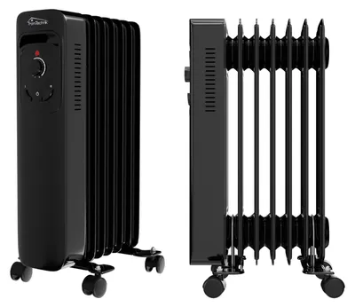 Produktbild von TroniTechnik® Ölradiator Elektroheizung TT-OR 207 in Schwarz mit 7 Rippen und 1500 Watt, drei Heizstufen (600W, 900W, 1500W)