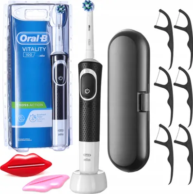 Immagine prodotto di Oral-B | Spazzolino elettrico Vitality 100 Cross Action - Bianco - 7600 movimenti al minuto - Custodia inclusa