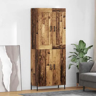 Zdjęcie produktu dla VidaXL Wysoka szafka, 2 sztuki, drewno z odzysku, 69,5 x 34 x 180 cm, płyta wiórowa