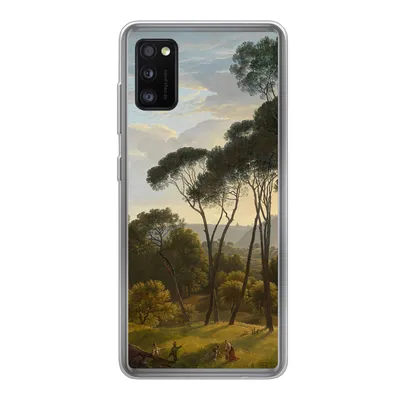 Produktbild von MuchoWow® Handyhülle Schutzhülle Hülle für Samsung Galaxy A41 Italienische Landschaft mit Zirbelkiefer - Gemälde von Hendrik Voogd Silikon Softcase Handy Hülle - Mobiltelefon