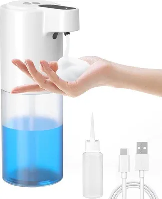 Zdjęcie produktu dla Automatyczny dozownik mydła 300 ml, biały, wodoodporny, do kuchni i łazienki