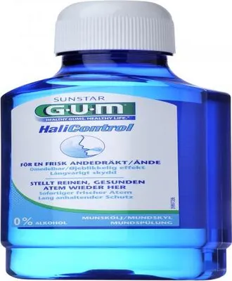 Obrázok produktu pre GUM 6062746, 300 ml, Fľaša, Water, glycerin, propylene glycol, hydronized castor oil, isomalt, xylitol, zinc lactic acid,..., Ready-to-use solution, no need to dilute with water. Pour 10-15 ml of rinse aid into the measuring..., For adults and children from 12 years old., Alkohol, Fluorid
