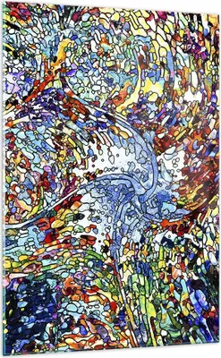 Produktbild von Bilder auf glas - Einteilig - Abstraktion modern - 70x100cm - Glasbilder - Wandbilder - Bilder - zum Aufhängen bereit - Wanddekoration aus Glas - Glas Bilder - Wandbild auf Glas - GPA70x100-4045