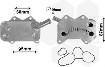Produktbild von VAN WEZEL 58003329 Ölkühler Motoröl für VW GOLF VI (5K1) Golf V Schrägheck (1K1) Polo Schrägheck (6R1, 6C1) TOURAN (1T1, 1T2) Passat Variant (3C5)