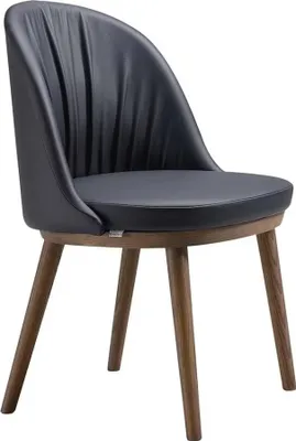 Immagine prodotto di Elegante sedia da pranzo nera Sedia di design in ecopelle