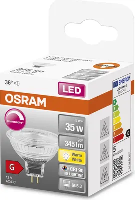 The image shows the retail packaging of an OSRAM LED light bulb.