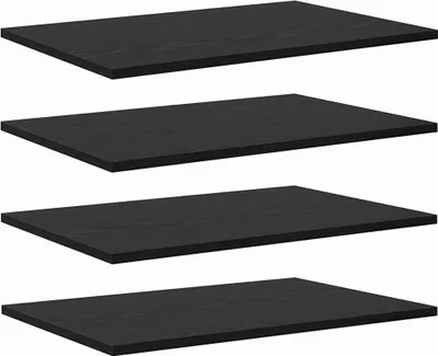 Image de vidaXL Étagère, lot de 4, noir, 60 x 40 x 1,5 cm, aggloméré