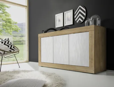 Produktbild von Sideboard >Belinda< in Eiche Cadiz / Weiss - 160x86x43cm (BxHxT)