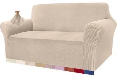 Productafbeelding van Bankhoes, elastisch jacquardweefsel, geschikt voor 2 zitplaatsen, beige