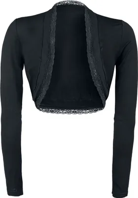 Produktbild von Gothicana by EMP Damen schwarzer Langarm-Bolero mit Spitze entlang der äußeren Kanten 3XL