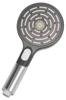 Produktbild von eluno Handbrause mit 5 Strahlarten mit Anti-Kalk Silikonnoppen, Chrom/Schwarz