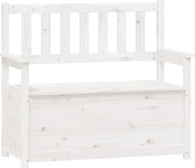 Obrázek produktu pro vidaXL Lavice bílá 112,5x51,5x96,5 cm Borovicový masiv