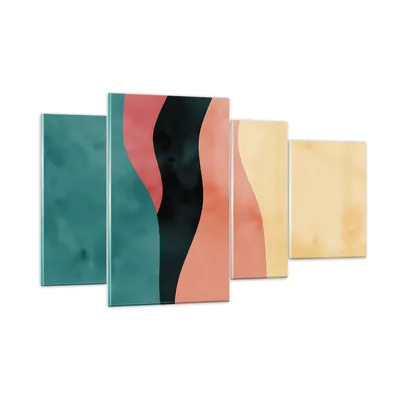 Produktbild von Bilder auf glas - 4 Teile - Mehrfarbig Abstraktion Modern - 120x70cm - Glasbilder - Wandbilder - Bilder - Wanddekoration aus Glas - Glas Bilder - Wandbild auf Glas - GDL120x70-4820