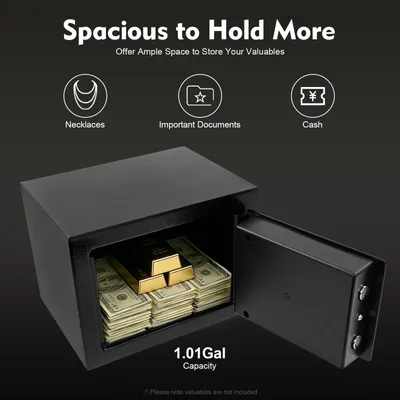 Image de Coffre-fort de sécurité, fabriqué en acier Q235 durable, design portable, couleur noire