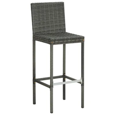 A single gray bar stool is shown against a white background.