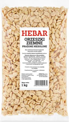 Zdjęcie produktu dla Orzeszki ziemne - Prażone orzeszki ziemne 1000 G - Bez soli - Energetyczna przekąska - Do przygotowania własnego masła orzechowego