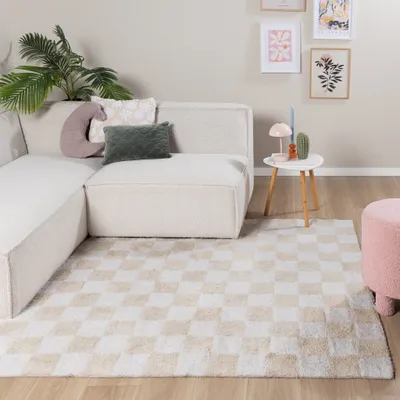 Produktbild von Volero - Retro Teppich - Gambit Creme Weiß - 140x200 cm - Wohnzimmer, Kinderzimmer, Schlafzimmer - Modern, Retro