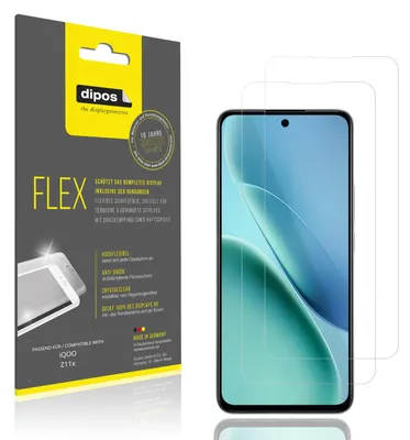 Image de 2x Film de protection d'écran pour iQOO Z11x, recouvre 100% de l'écran, dipos Flex