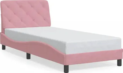 Image de vidaXL Cadre de lit sans matelas rose 90x190 cm velours